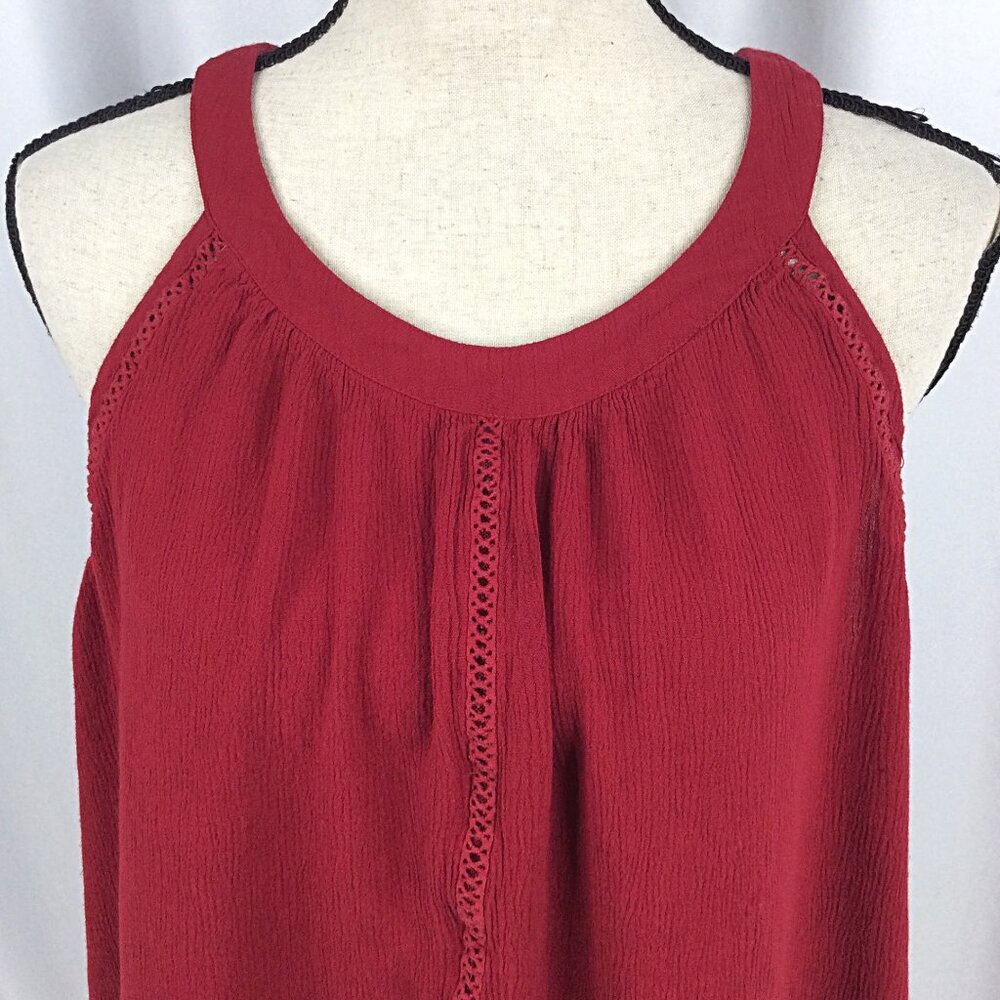 Torrid 3 Gauze Goddess Tank Top Womens Plus Size 3X Red Sleeveless Hi Low Tunic - Picture 7 of 12